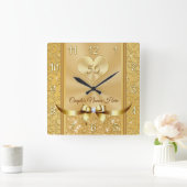 Gifts for 50th Wedding Jubileum for Friends Vierkante Klok (Huis)