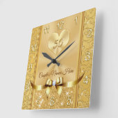 Gifts for 50th Wedding Jubileum for Friends Vierkante Klok (Hoek)