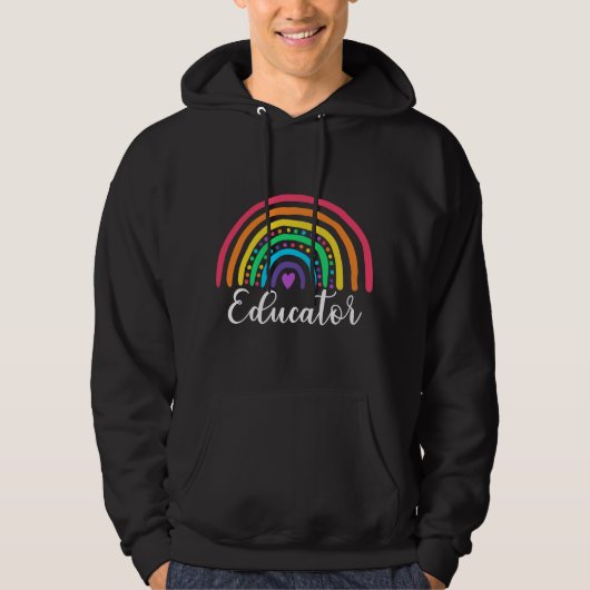 Gifts For Educator Rainbow Cute Educator Hoodie (Voorkant)