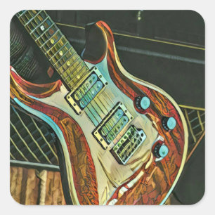 Gifts for gitarist vierkante sticker