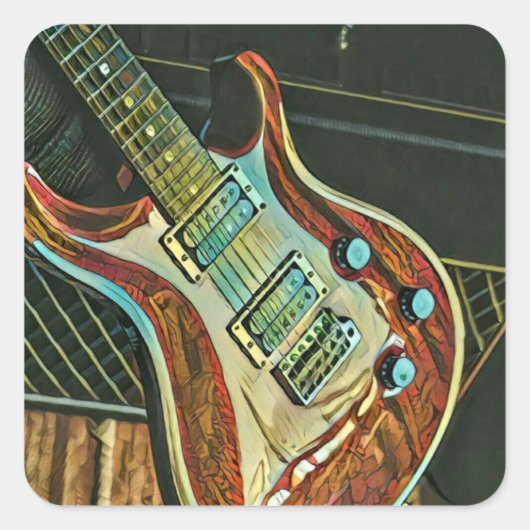 Gifts for gitarist vierkante sticker (Voorkant)