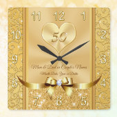 Gifts for Parents 50th Wedding Jubileum Clock Vierkante Klok
