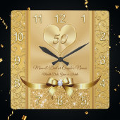 Gifts for Parents 50th Wedding Jubileum Clock Vierkante Klok