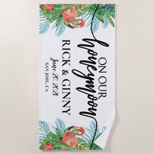 Gifts for Passen getrouwd Honeymoon - op onze huwe Strandlaken (Voorkant)