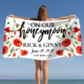 Gifts for Passen getrouwd Honeymoon - Poppy Flower Strandlaken