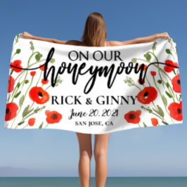 Gifts for Passen getrouwd Honeymoon - Poppy Flower Strandlaken