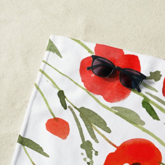 Gifts for Passen getrouwd Honeymoon - Poppy Flower Strandlaken (In situ)