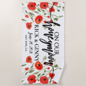 Gifts for Passen getrouwd Honeymoon - Poppy Flower Strandlaken (Voorkant)