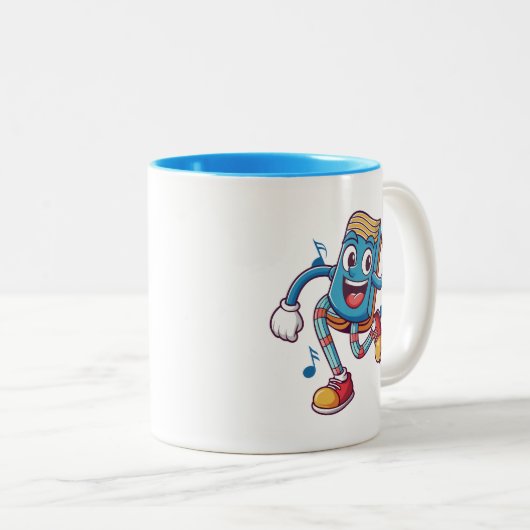 Gifts for Valentine day funny melody Tweekleurige Koffiemok (Voorkant rechts)