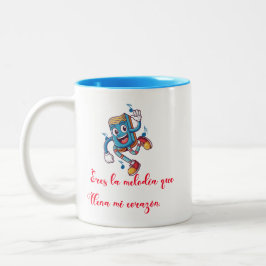 Gifts for Valentine day funny melody Tweekleurige Koffiemok
