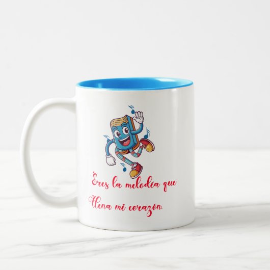 Gifts for Valentine day funny melody Tweekleurige Koffiemok (Links)