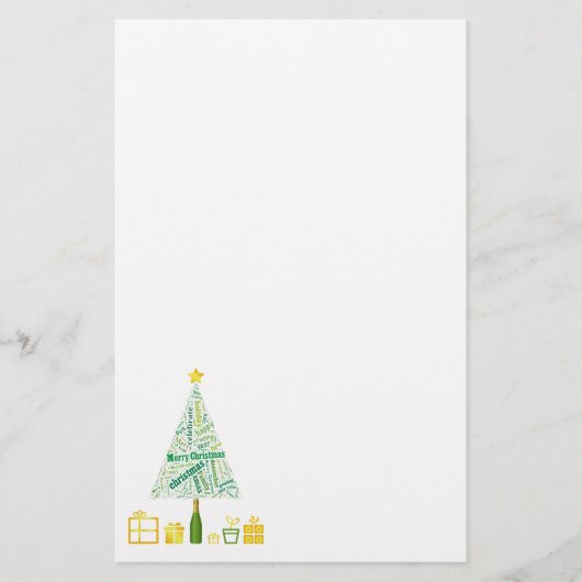 Gifts kerstboomgroen briefpapier (Voorkant)