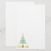 Gifts kerstboomgroen briefpapier (Voorkant / Achterkant)