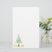 Gifts kerstboomgroen briefpapier (Staand voorkant)
