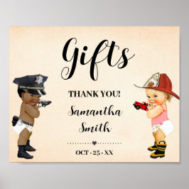 Gifts Little Recruit on the Way Baby Shower Sign Poster