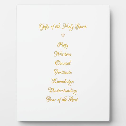 Gifts of the Heilige Geest in 3D Kijk Golden Scrip Fotoplaat (Voorkant)