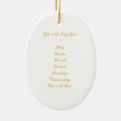 Gifts of the Heilige Geest in 3D Kijk Golden Scrip Keramisch Ornament (Achterkant)