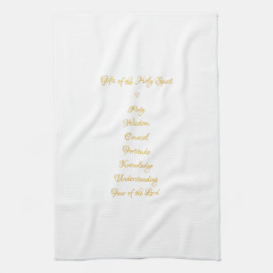 Gifts of the Heilige Geest in 3D Kijk Golden Scrip Theedoek