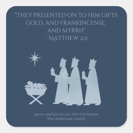 Gifts of the Magi Sticker – Three Kings Nativity (Voorkant)
