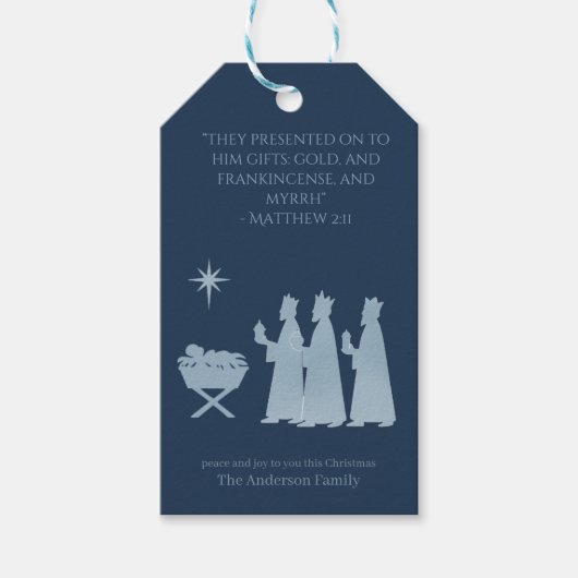 Gifts of the Magi – Three Kings Nativity Scene Cadeaulabel (Voorkant)