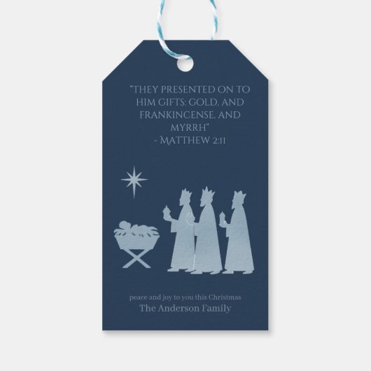 Gifts of the Magi – Three Kings Nativity Scene Cadeaulabel (Achterkant)