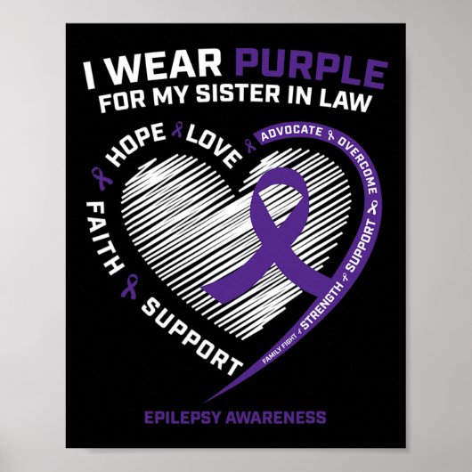 Gifts Products Women Paars zuster in Law Epilepsy Poster (Voorkant)