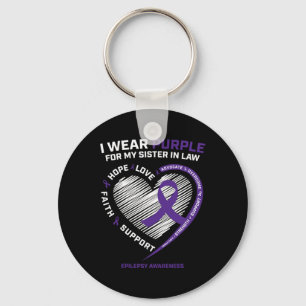 Gifts Products Women Paars zuster in Law Epilepsy Sleutelhanger