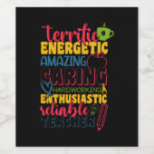 Gifts Teacher | Amazing Caring Teacher Wijn Etiket (Enkel label)