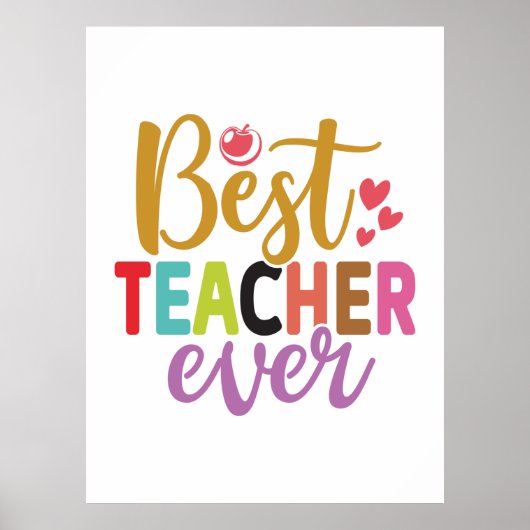 Gifts Teacher | Best Teacher Ever Poster (Voorkant)