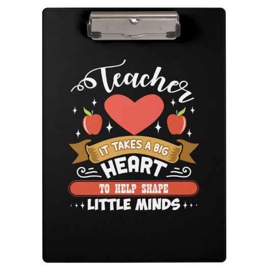 Gifts Teacher | Big Heart Teacher Klembord (Voorkant)