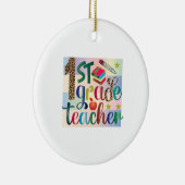 Gifts Teacher | Eerste graad leraar Keramisch Ornament (Rechts)