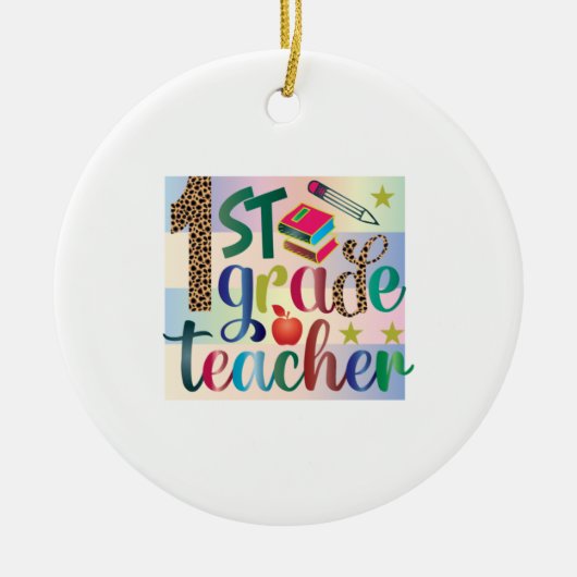 Gifts Teacher | Eerste graad leraar Keramisch Ornament (Voorkant)