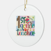Gifts Teacher | Eerste graad leraar Keramisch Ornament (Links)