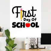 Gifts Teacher | Eerste schooldag Poster (Thuiskantoor)