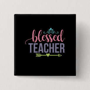 Gifts Teacher Gezegende leraar Vierkante Button 5,1 Cm