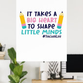 Gifts Teacher It Takes A Big Heart Poster (Thuiskantoor)