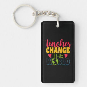 Gifts Teacher Leerkrachten veranderen de wereld Sleutelhanger