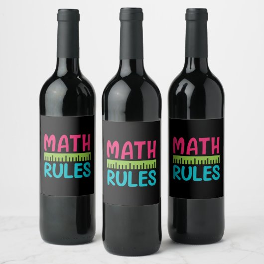 Gifts Teacher | Math Rules Wijn Etiket (Flessen)