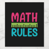 Gifts Teacher | Math Rules Wijn Etiket (Enkel label)