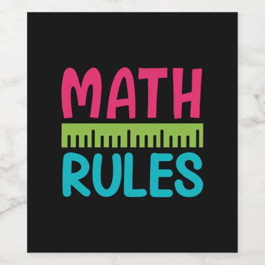 Gifts Teacher | Math Rules Wijn Etiket (Enkel label)