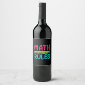 Gifts Teacher | Math Rules Wijn Etiket (Voorkant)