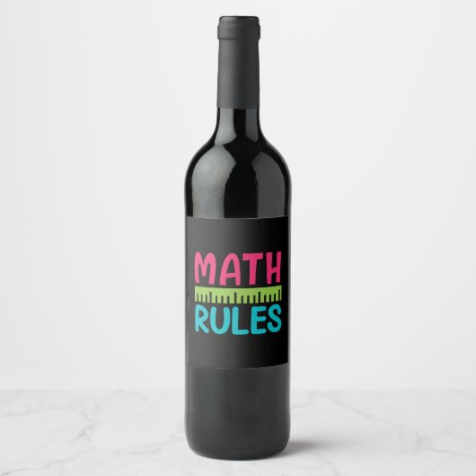 Gifts Teacher | Math Rules Wijn Etiket (Voorkant)