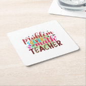 Gifts Teacher | Problem Solver Math Teacher Kartonnen Onderzetters (Schuin)