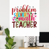 Gifts Teacher | Wiskunde probleemoplosser leraar Poster (Thuiskantoor)