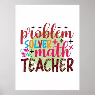Gifts Teacher Wiskunde probleemoplosser leraar Poster