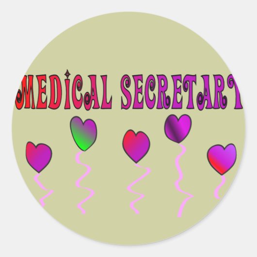 Gifts van de medisch secretaris ronde sticker (Voorkant)