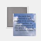 Gifts van God 1 Peter 4:10 gebruiken Magneet (Voorkant / Achterkant)