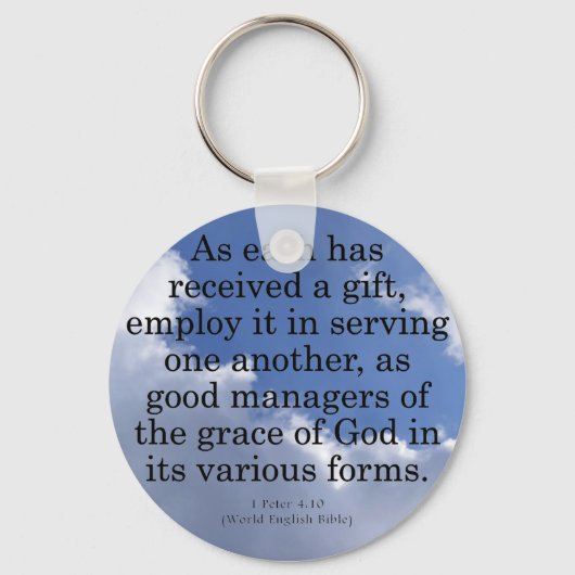 Gifts van God 1 Peter 4:10 gebruiken Sleutelhanger (Voorkant)