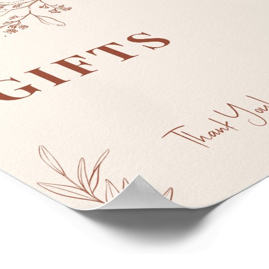 Gifts Wedding Sign Poster (Hoek)