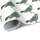 Giftwrap: Blauwvogels van geluk Cadeaupapier (Rol Hoek)